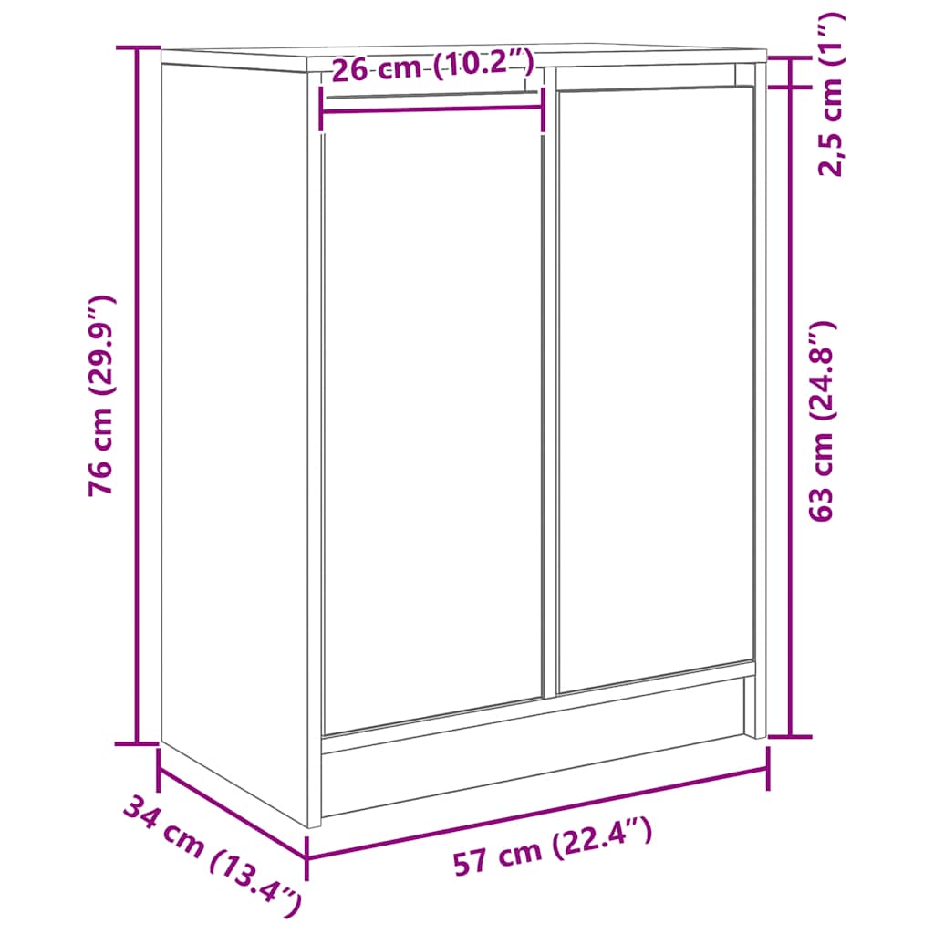 Komoda boja hrasta sonome 57x34x76 cm konstruirano drvo