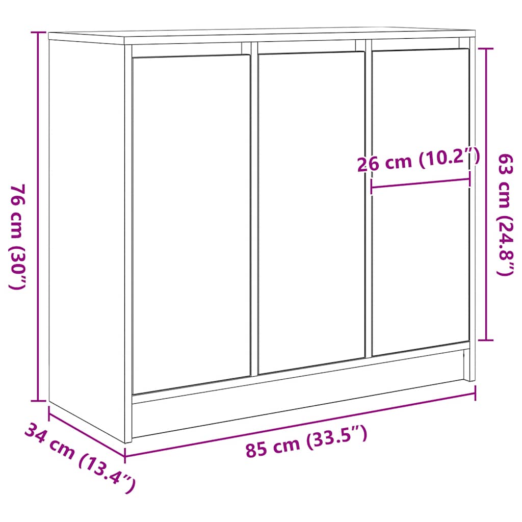 Komoda crni hrast 85x34x76 cm konstruirano drvo