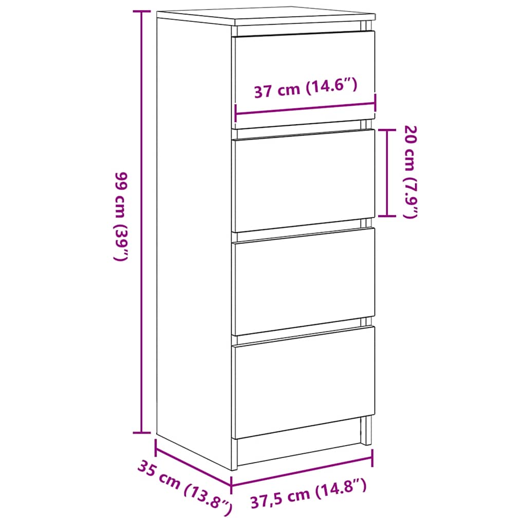 Komoda sonoma hrast 37,5x35x99 cm izrađeno drvo