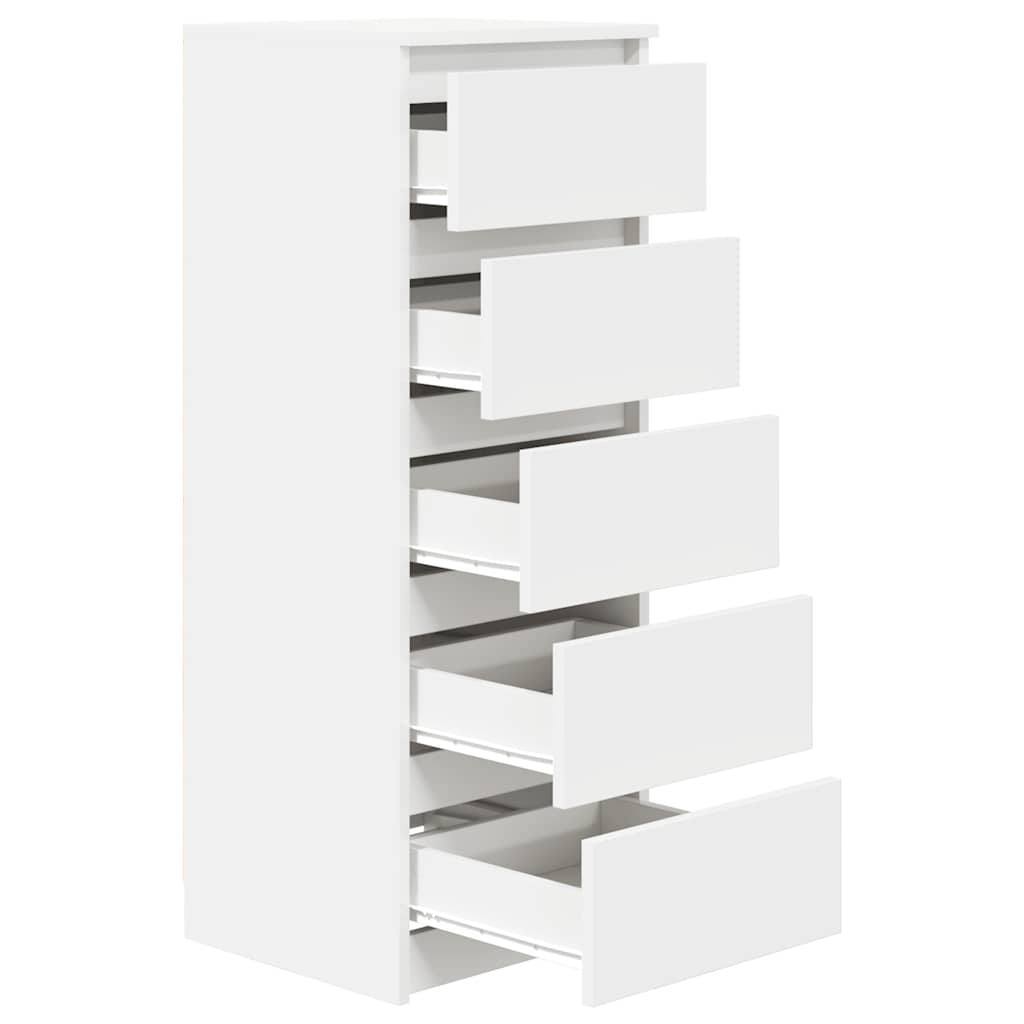 Komoda s ladicama bijela 37,5x35x99 cm izrađeno drvo