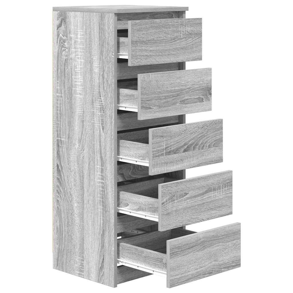 Komoda s ladicama Siva Sonoma 37,5x35x99 cm Konstruirano drvo