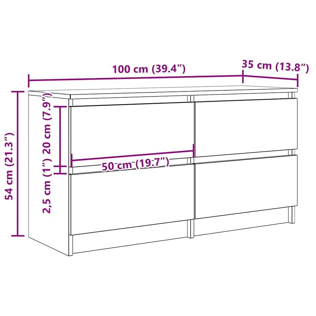 TV ormarić boja starog drva 100x35x54 cm konstruirano drvo