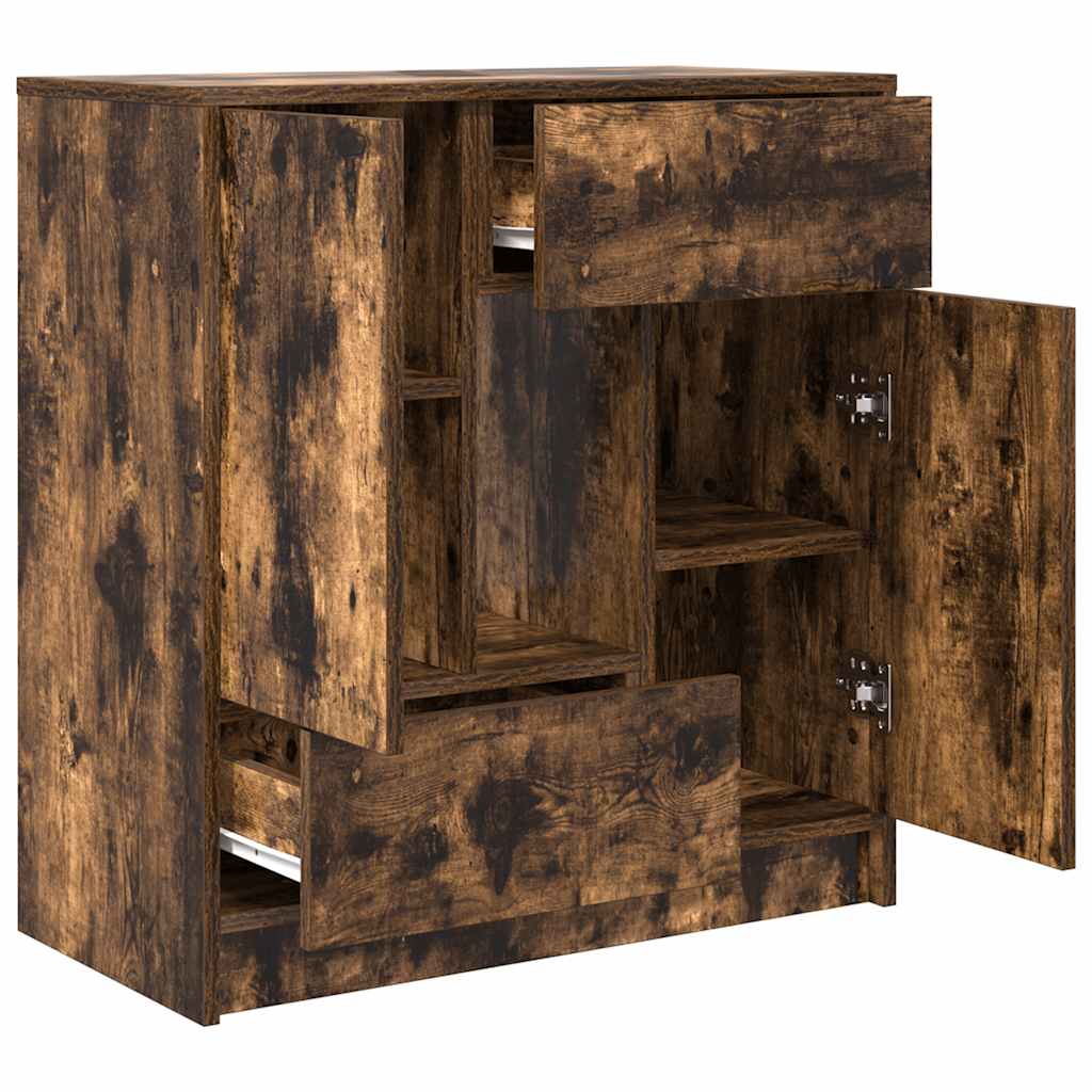 Komoda s ladicama i vratima dimljeni hrast 70,5x34x74,5 cm