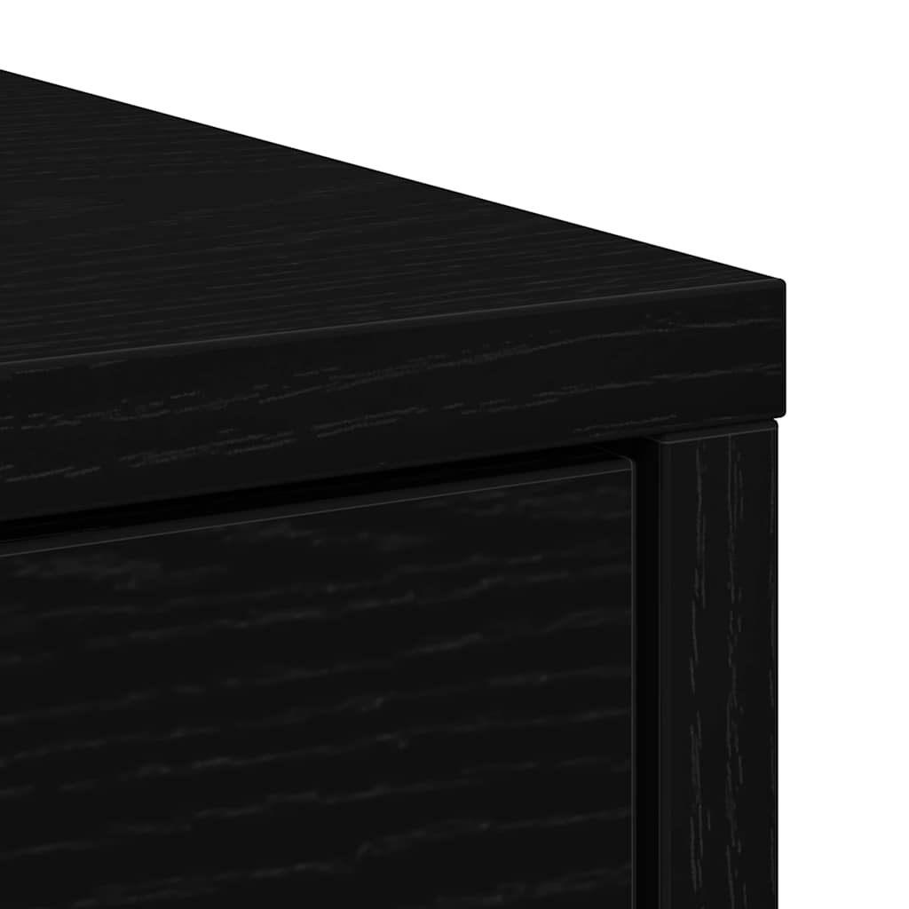 Komoda s ladicama i vratima crni hrast 73x31x90 cm