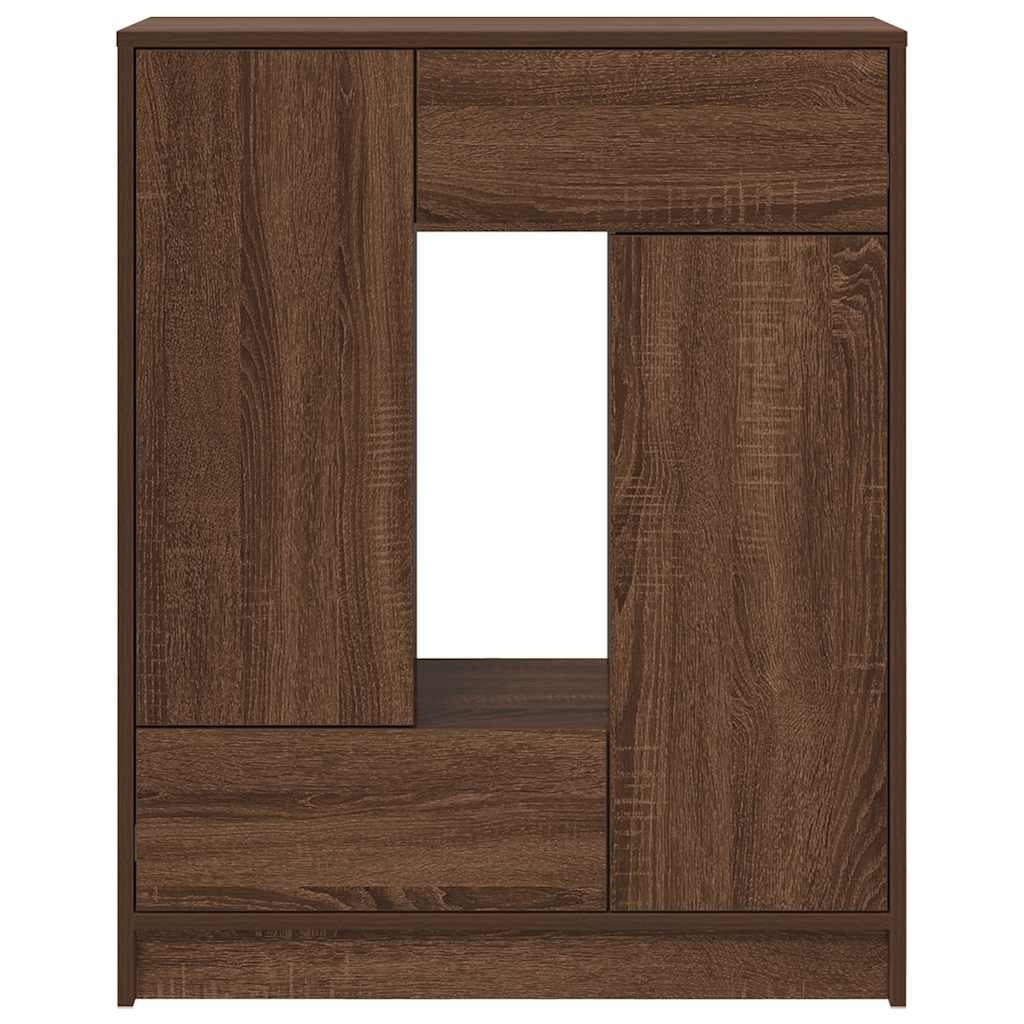 Komoda s ladicama i vratima smeđi hrast 73x31x90 cm