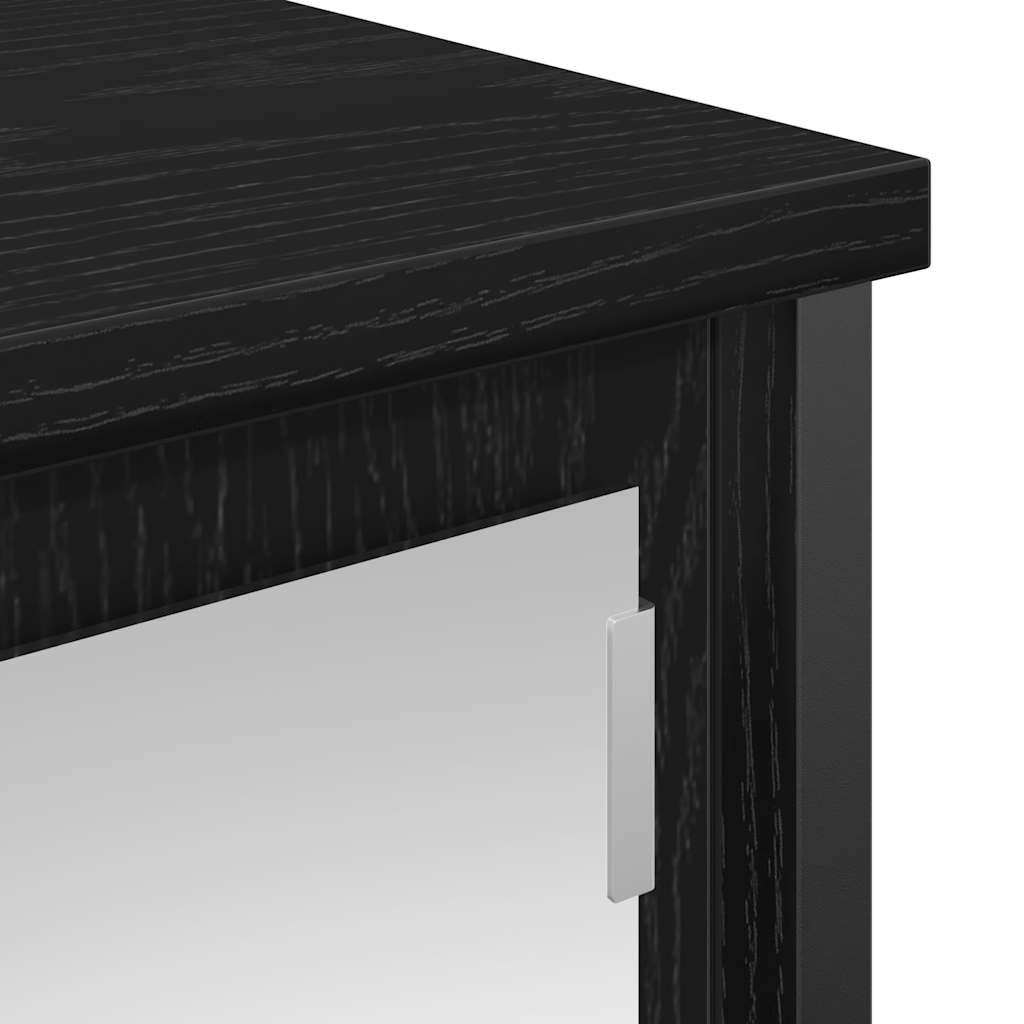 Kupaonski zidni ormarić s ogledalom crni hrast 50x21x60 cm