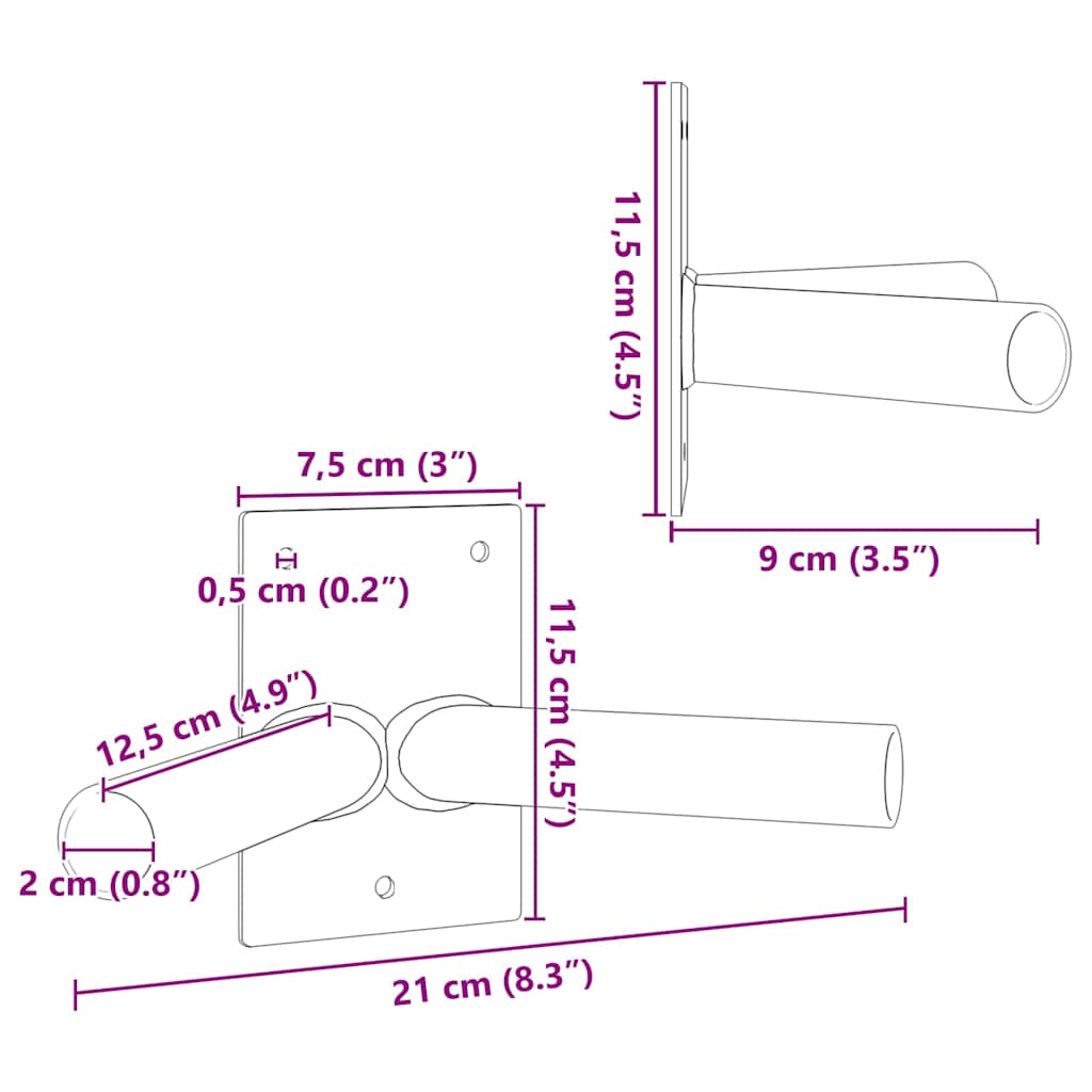 Držač za zastavu Crna 11,5 x 7,5 x 0,2 cm Čelik