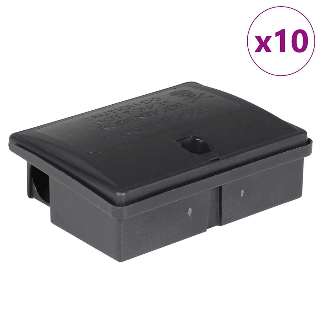 Zamke za miševe 10 kom crne 13x10x4 cm