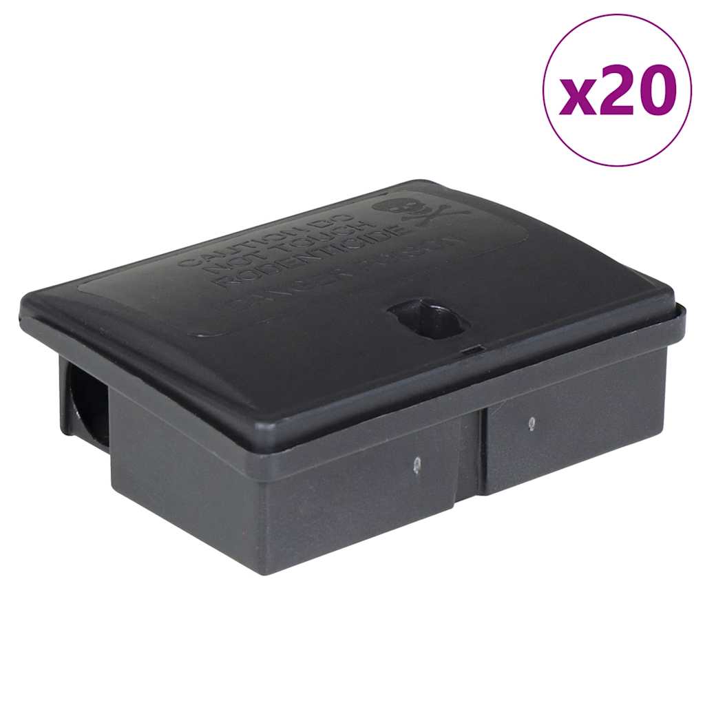 Zamke za miševe 20 kom crne 13x10x4 cm