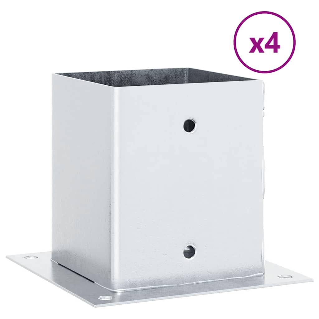 Postolja za stupove kvadratna 4 kom 121x121 mm pocinčani čelik