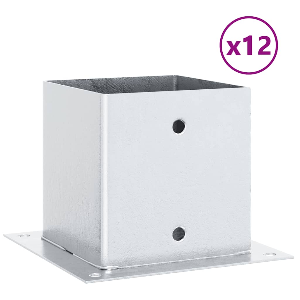 Postolja za stupove kvadratna 12 kom 141x141 mm pocinčani čelik