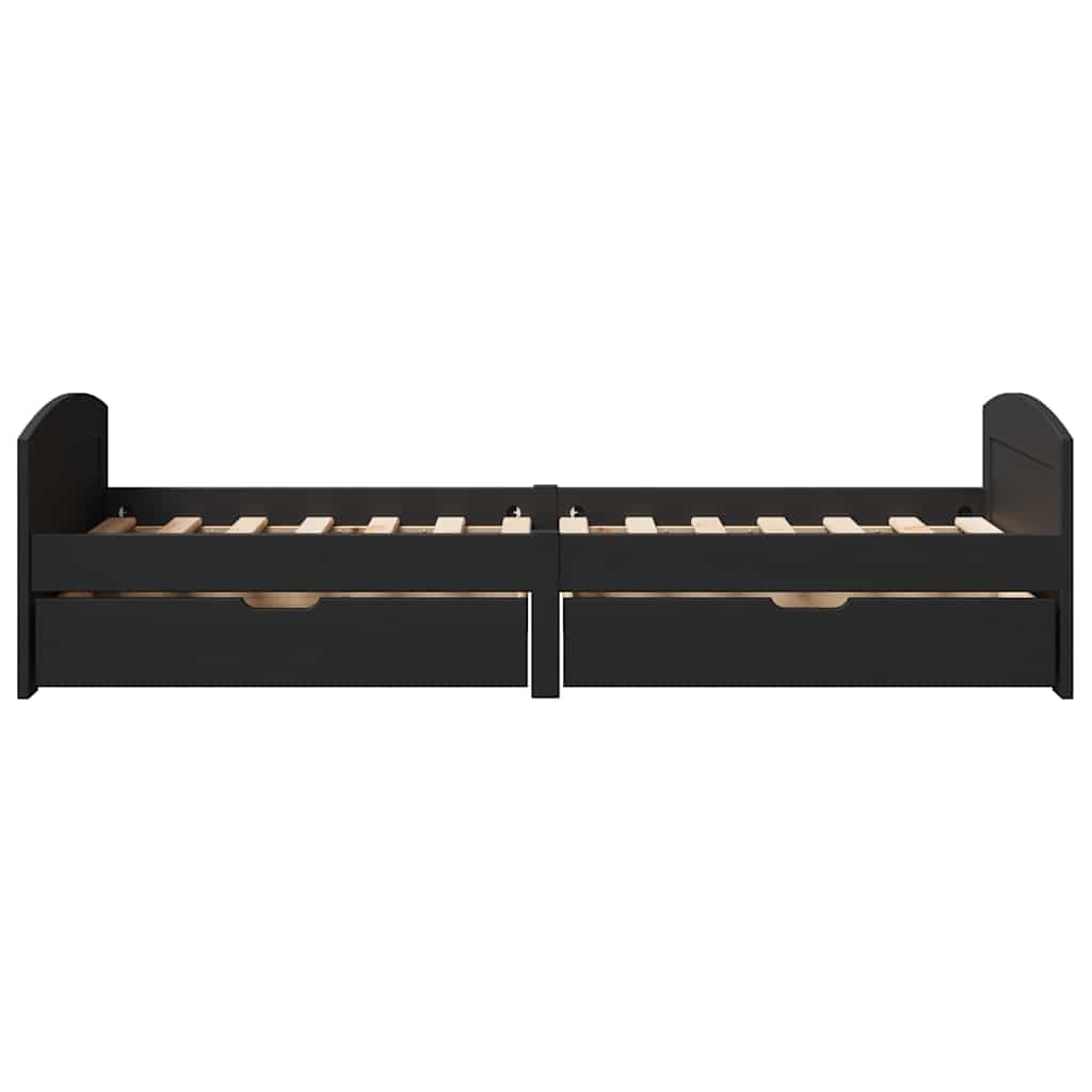 Dnevni krevet s 2 ladice bez madraca "IRUN" crni 90x200 cm