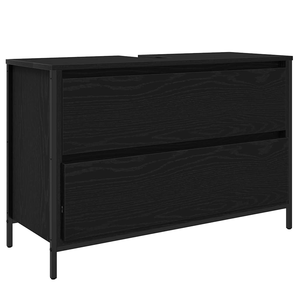 Set namještaja za kupaonicu 3 pcs Crni hrast Konstruirano drvo