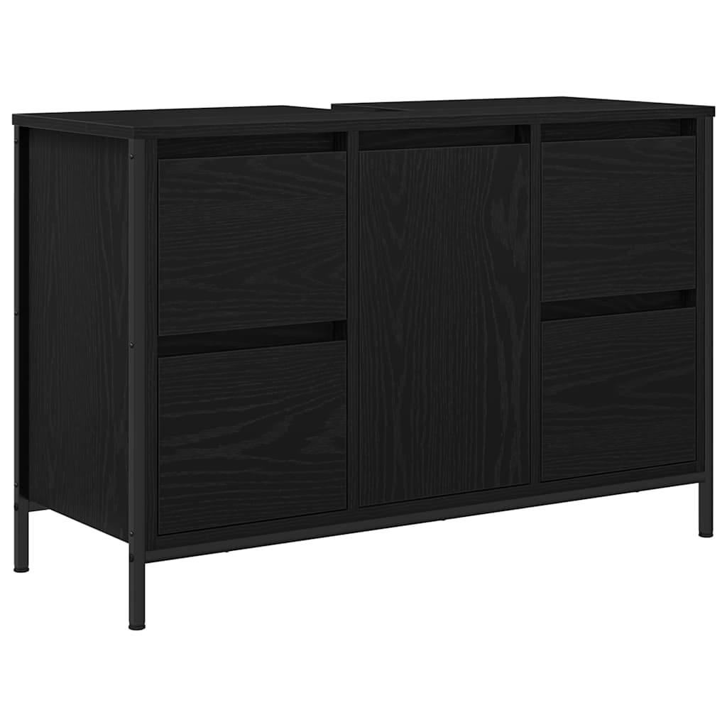 Set namještaja za kupaonicu 3 pcs Crni hrast Konstruirano drvo