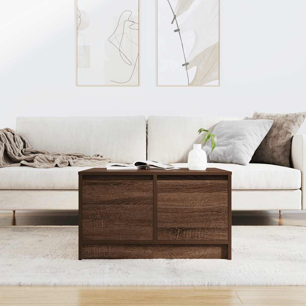 stol za kavu s ladicama smeđi hrast 70,5x70x40 cm