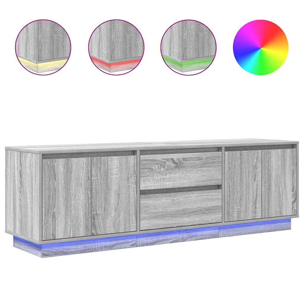 TV ormarić s LED svjetlima boja hrasta 160,5x41x50 cm