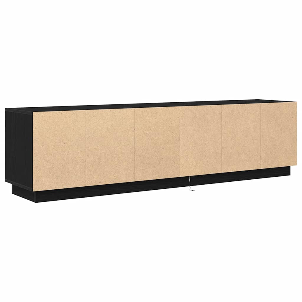 TV ormarić s LED svjetlima crni hrast 193,5x41x50 cm