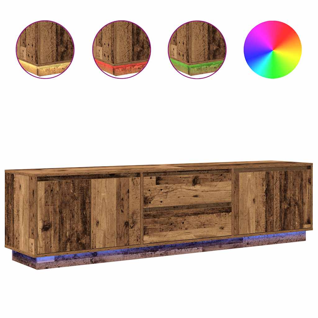 TV ormarići s LED svjetlima 2 kom boja drva 193,5x41x50 cm