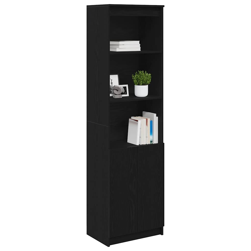 Visoka komoda crni hrast 50x35x180 cm od konstruiranog drva