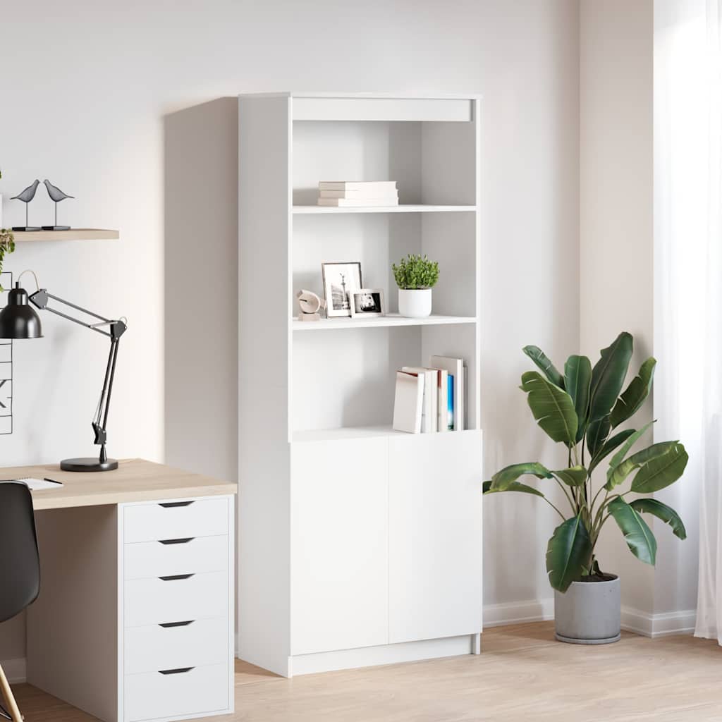 Visoka komoda bijela 70x35x180 cm od konstruiranog drva