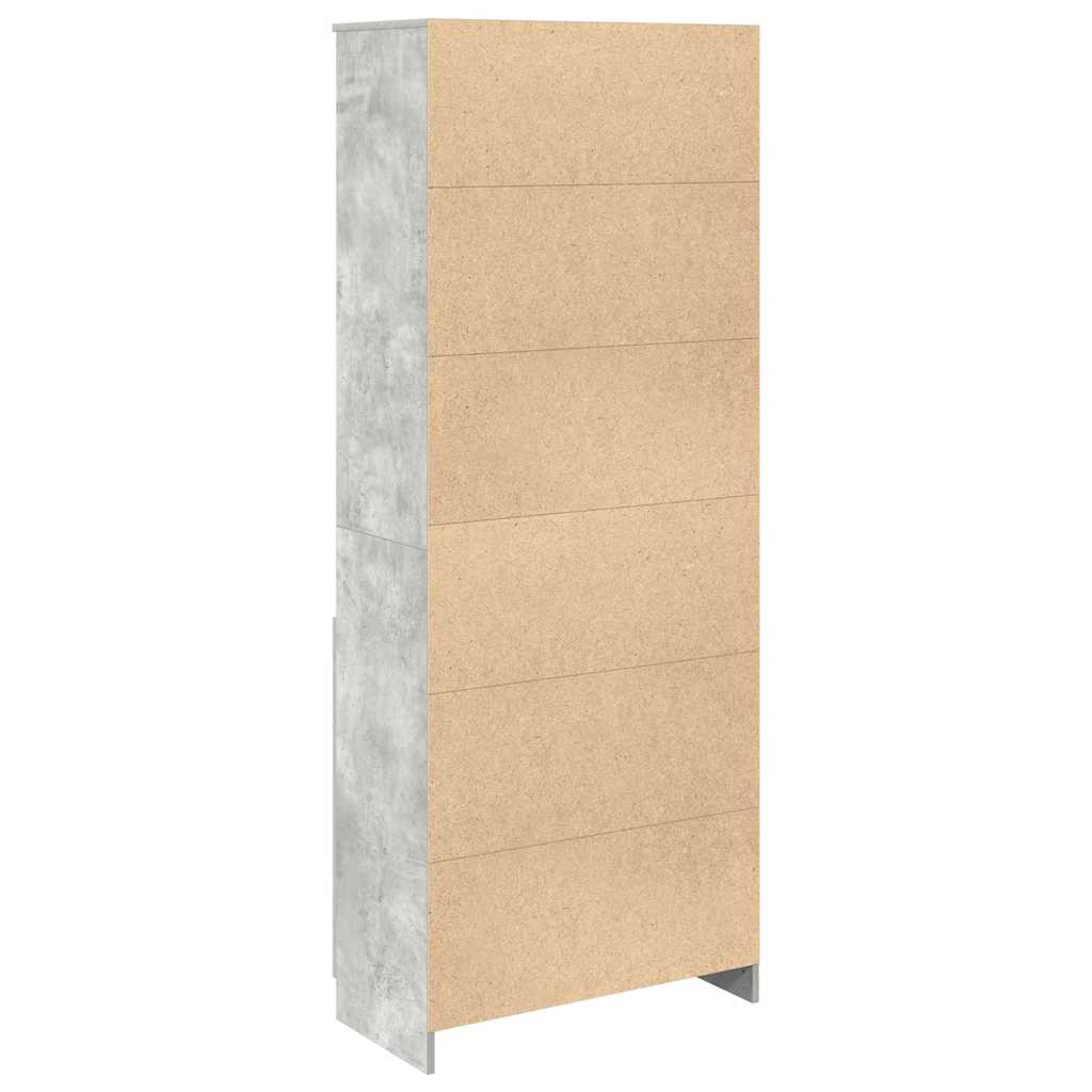 Visoka komoda siva betona 70x35x180 cm od konstruiranog drva