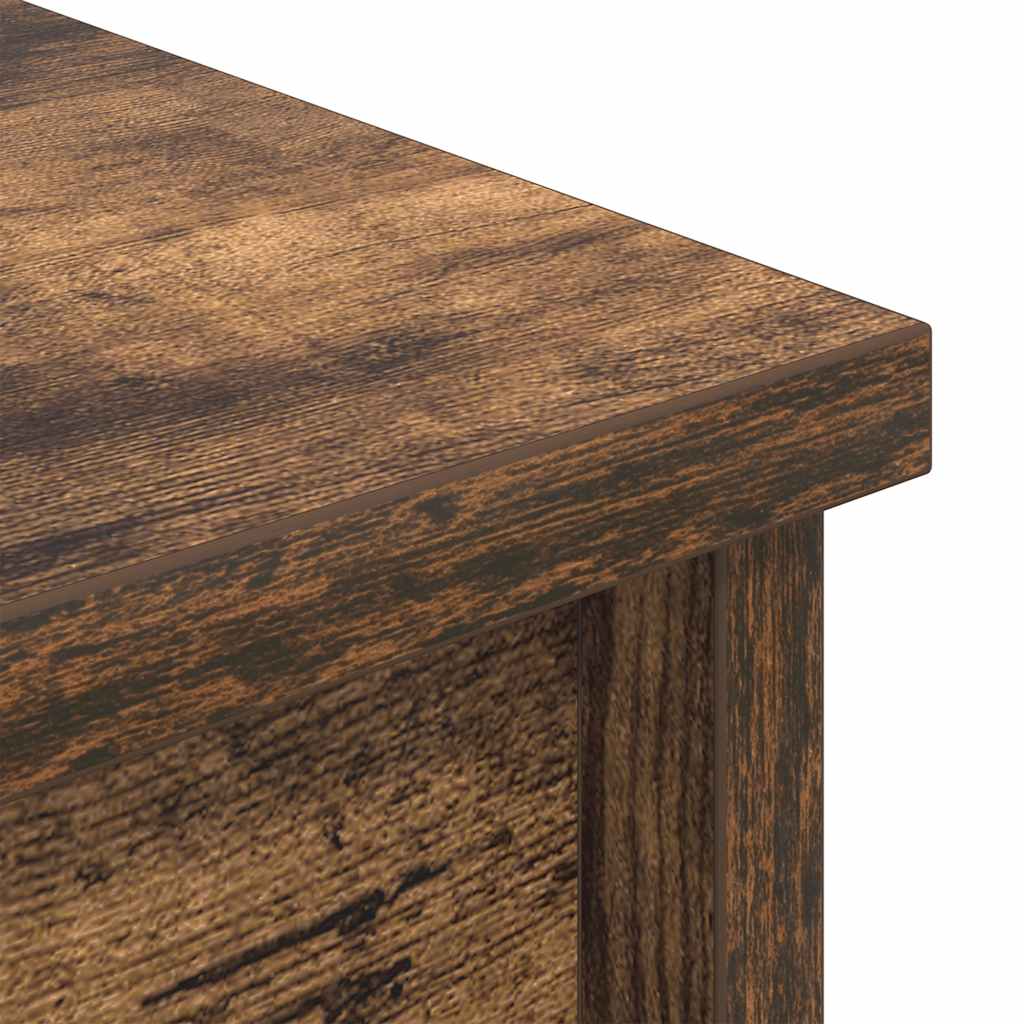 Visoka komoda dimljeni hrast 70x35x180 cm konstruiranog drva