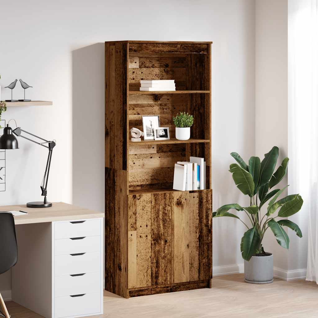 Visoka komoda staro drvo 70x35x180 cm od konstruiranog drva