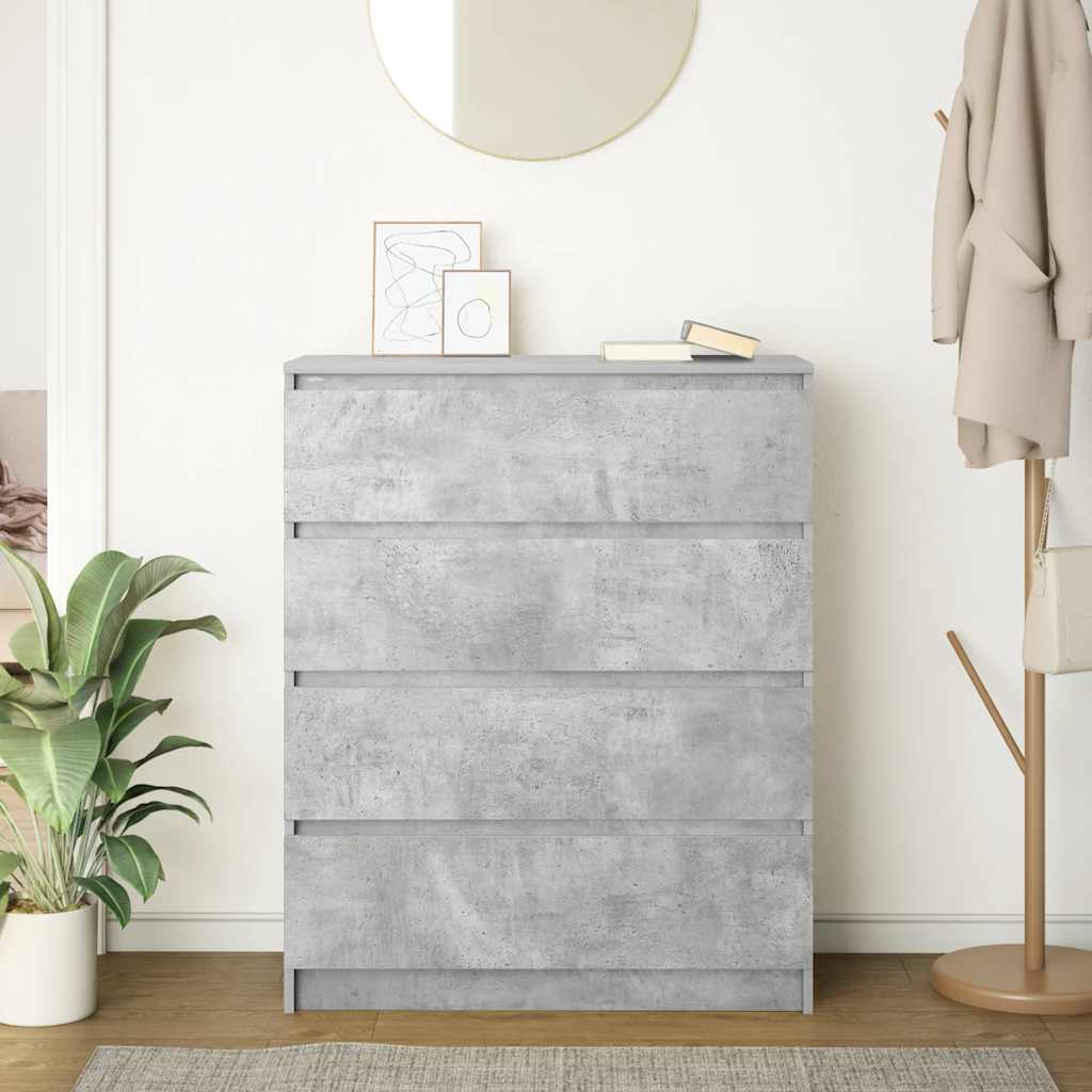 Komoda siva boja betona 80x35x99 cm od konstruiranog drva
