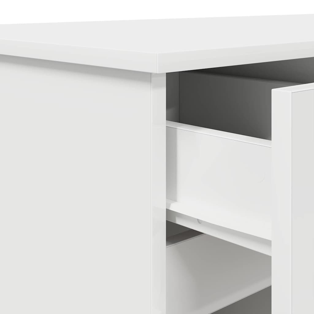 Stol s ladicama Bijelo 140 x 49 x 76 cm Konstruirano drvo