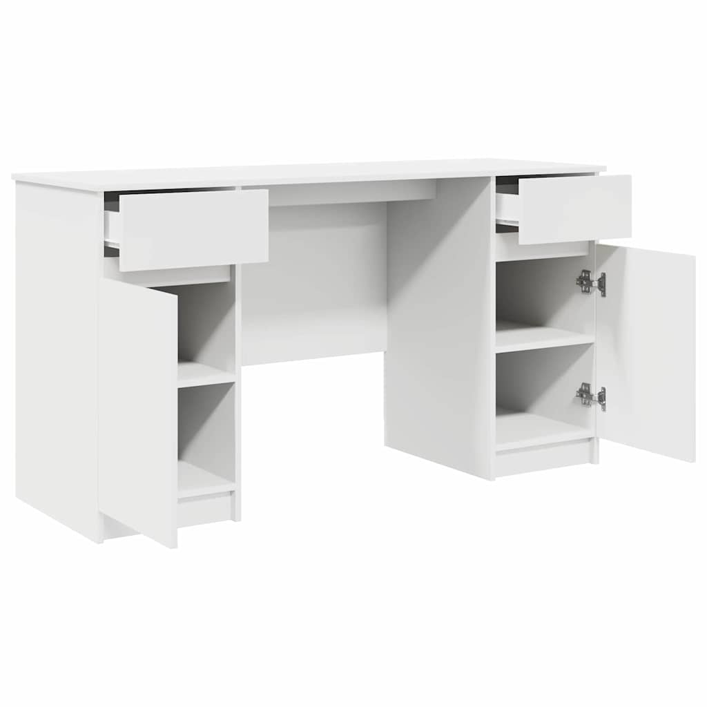 Stol s ladicama Bijelo 140 x 49 x 76 cm Konstruirano drvo