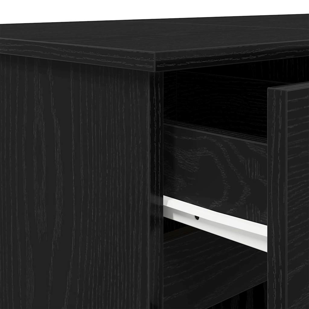 Stol s ladicama Crni hrast 140 x 49 x 76 cm Konstruirano drvo