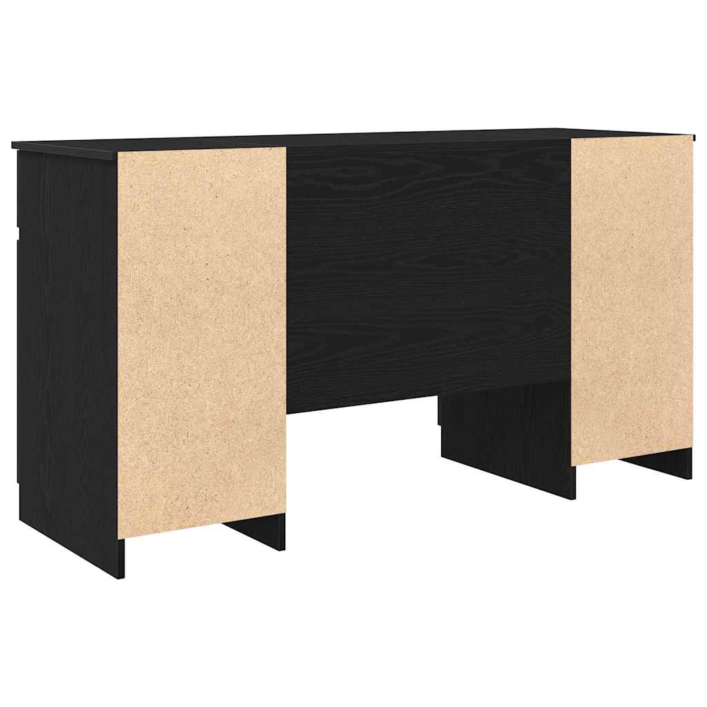 Stol s ladicama Crni hrast 140 x 49 x 76 cm Konstruirano drvo