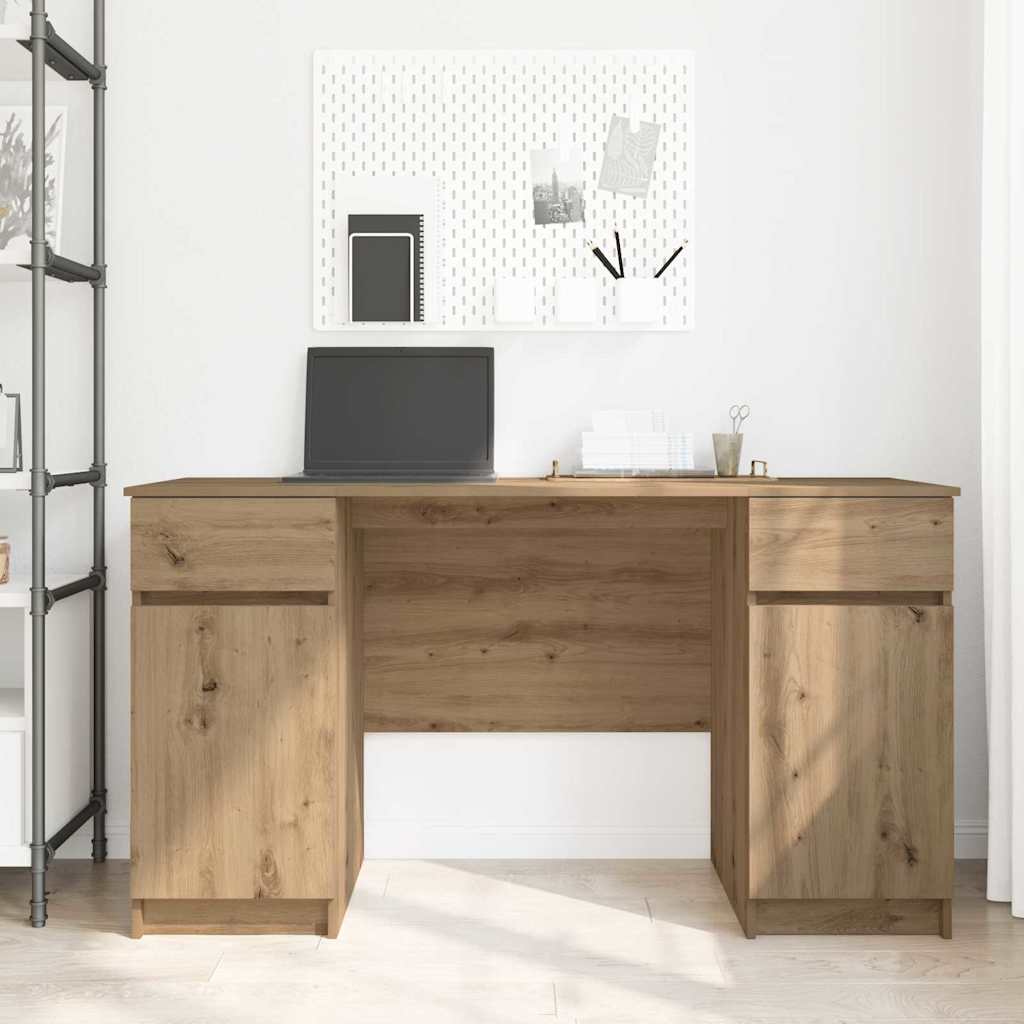 Stol s policom hrast artisan 140 x 49 x 76 cm Konstruirano drvo