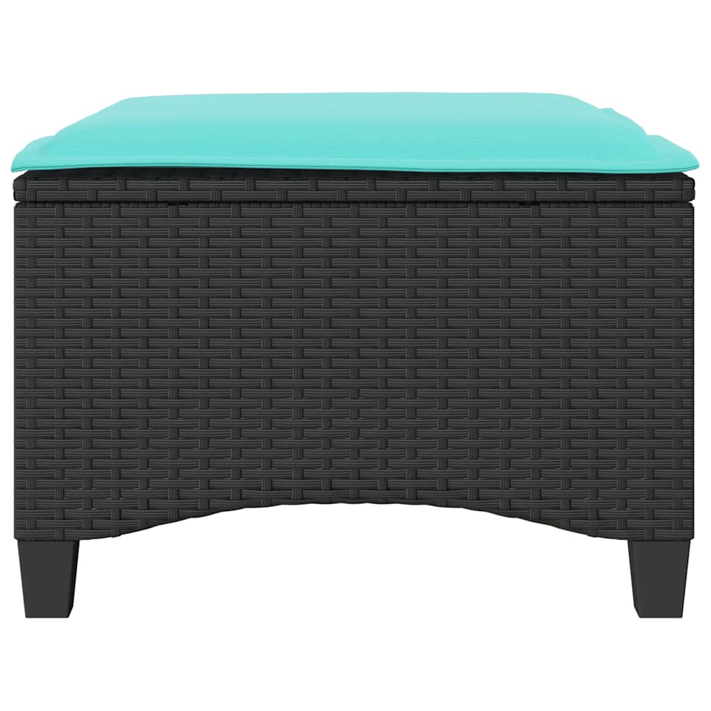 Vrtne stolice s jastucima 2 kom. Crne 55x55x36 cm Poli ratan