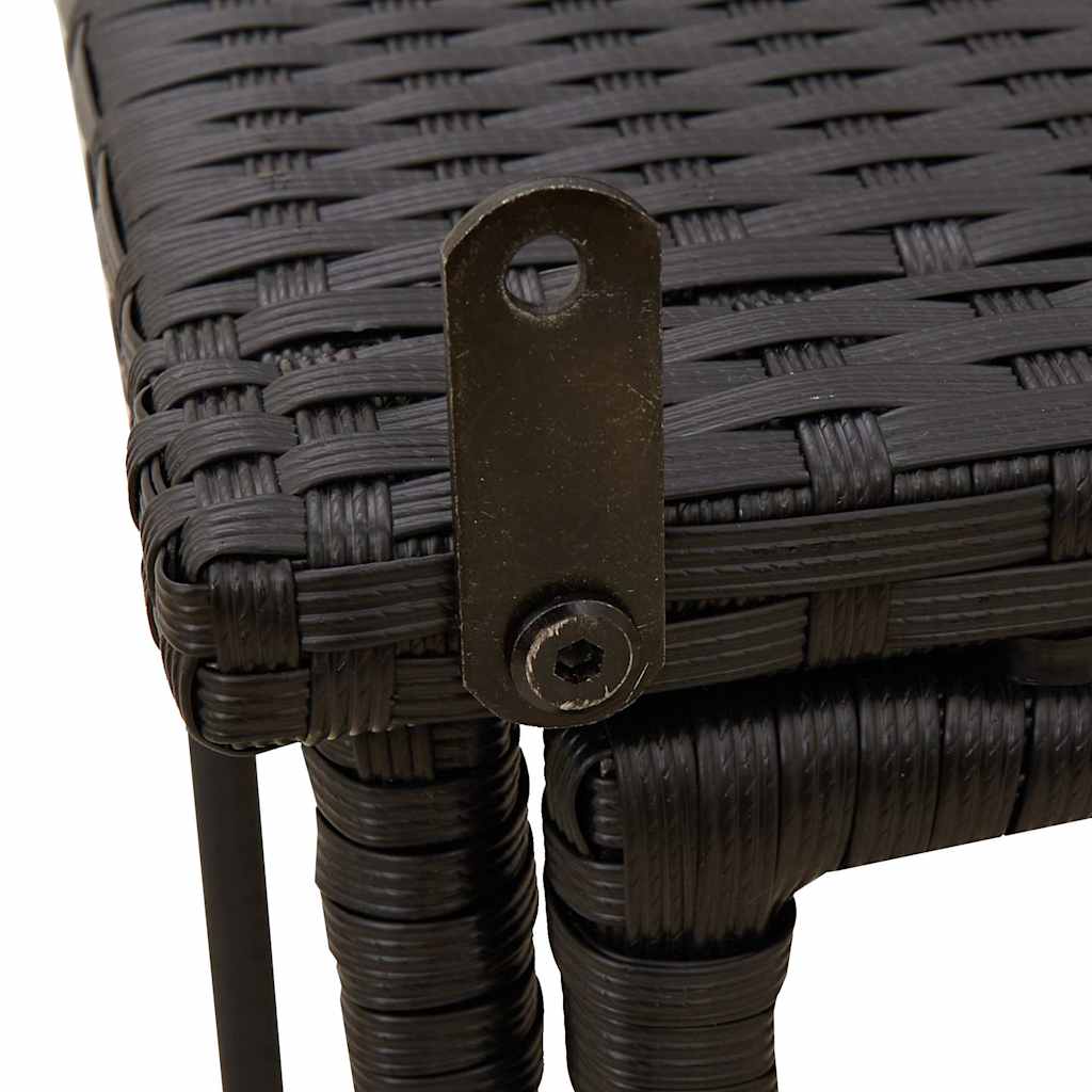 Sklopivi vrtni stol crni 90x51x75 cm poli ratan