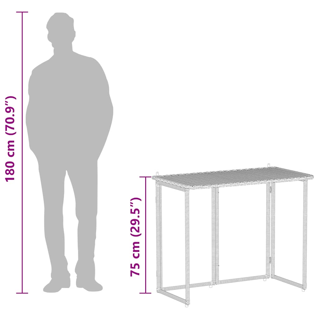 Sklopivi vrtni stol bež 90x51x75 cm poliratan