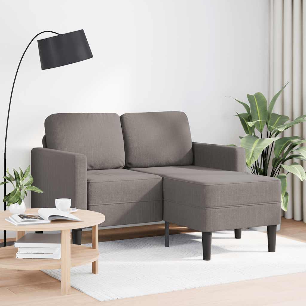 Sofa 2-sjed s ležaljkom u obliku slova L Taupe 125 cm tkanina