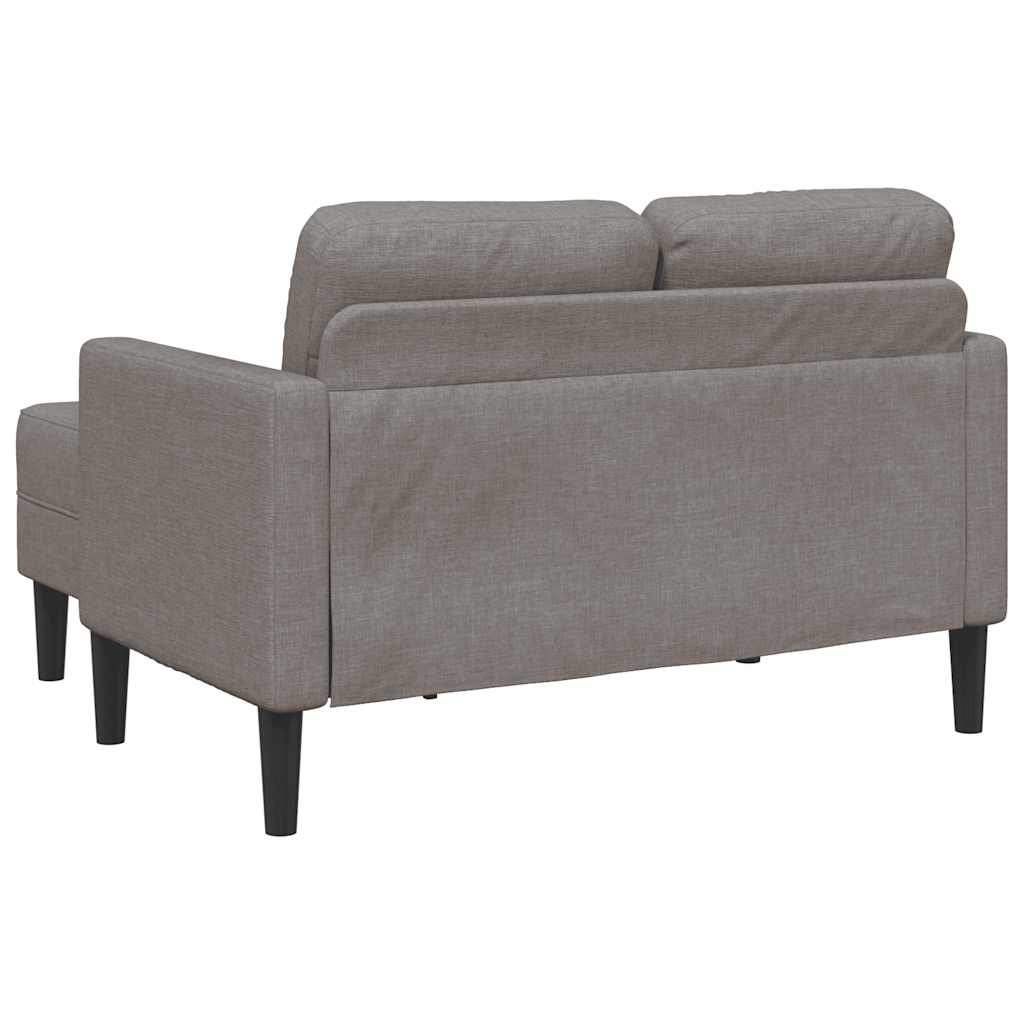 Sofa 2-sjed s ležaljkom u obliku slova L Taupe 125 cm tkanina