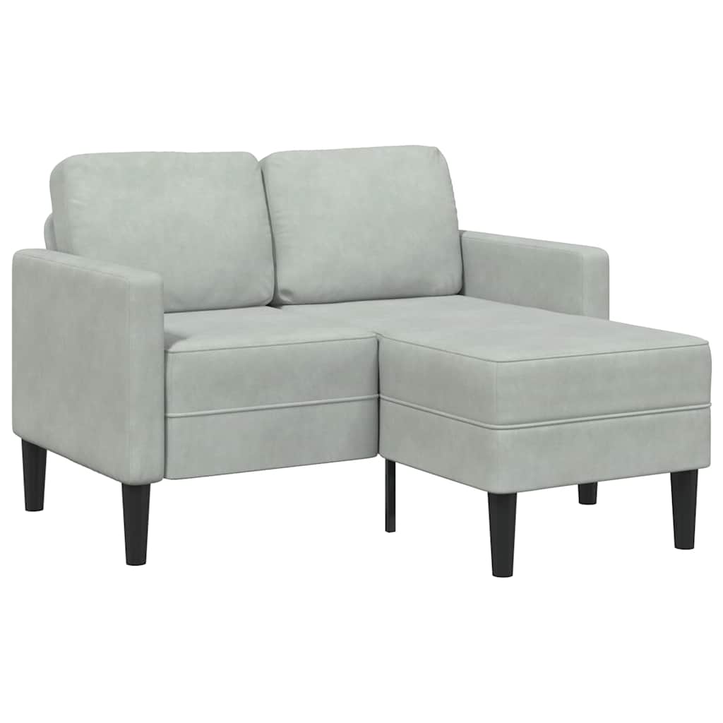 Sofa 2-sjed s ležaljkom u obliku slova L svijetlo siva 125 cm