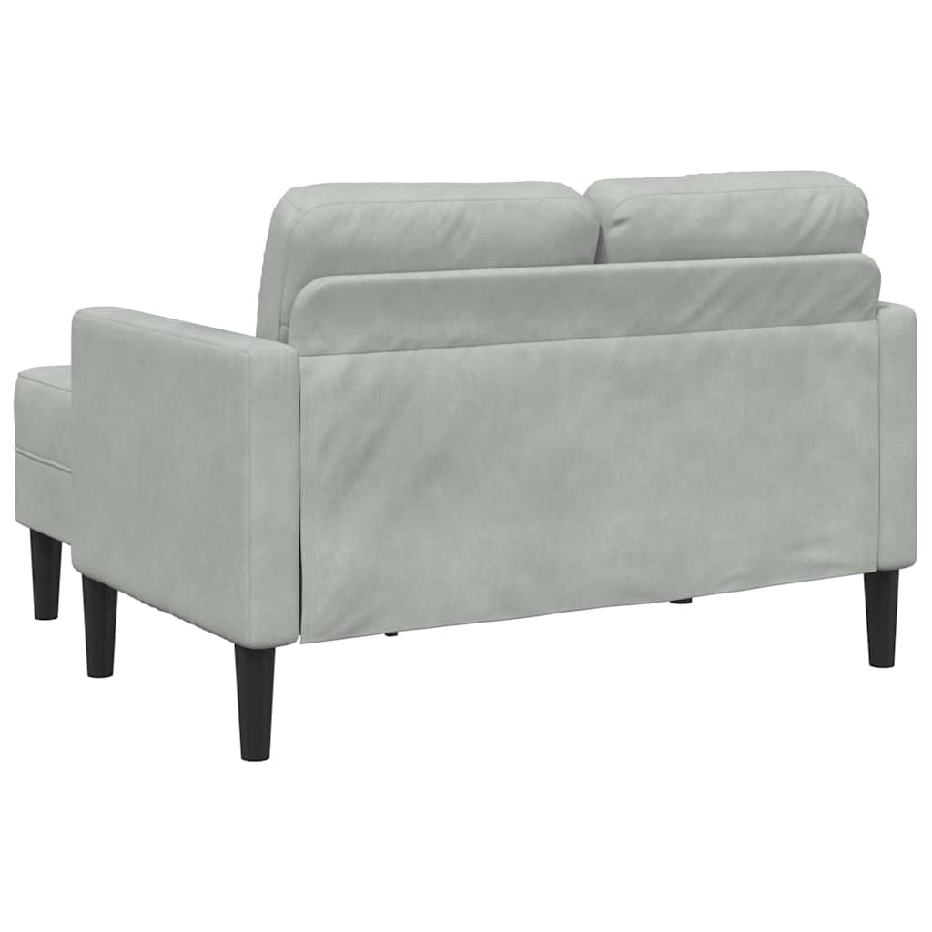 Sofa 2-sjed s ležaljkom u obliku slova L svijetlo siva 125 cm