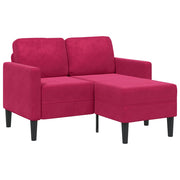 Sofa 2-sjed s ležaljkom u obliku slova L vino crveno 125 cm