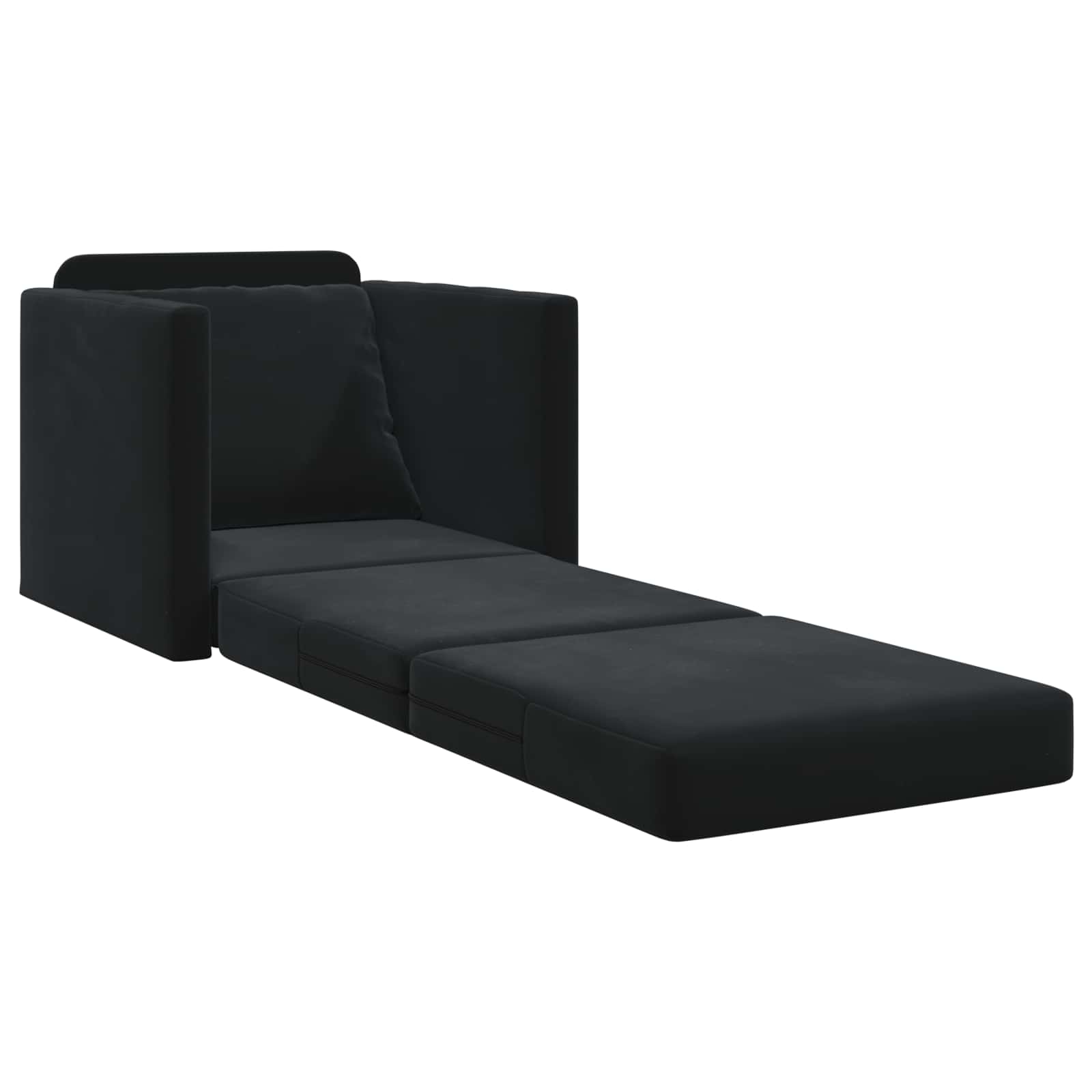 Krevet na razvlačenje Crna 74 x 77 x 81 cm Baršun