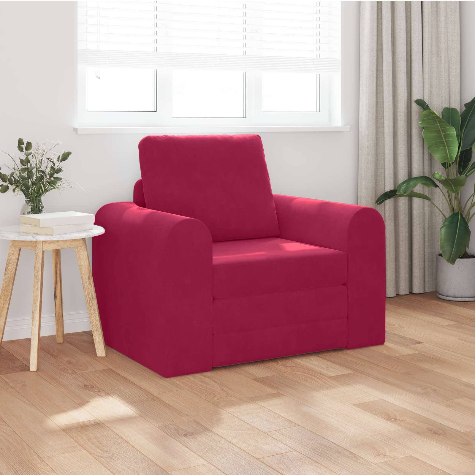Krevet na razvlačenje Vinska crvena 98 x 71 x 83 cm Baršun