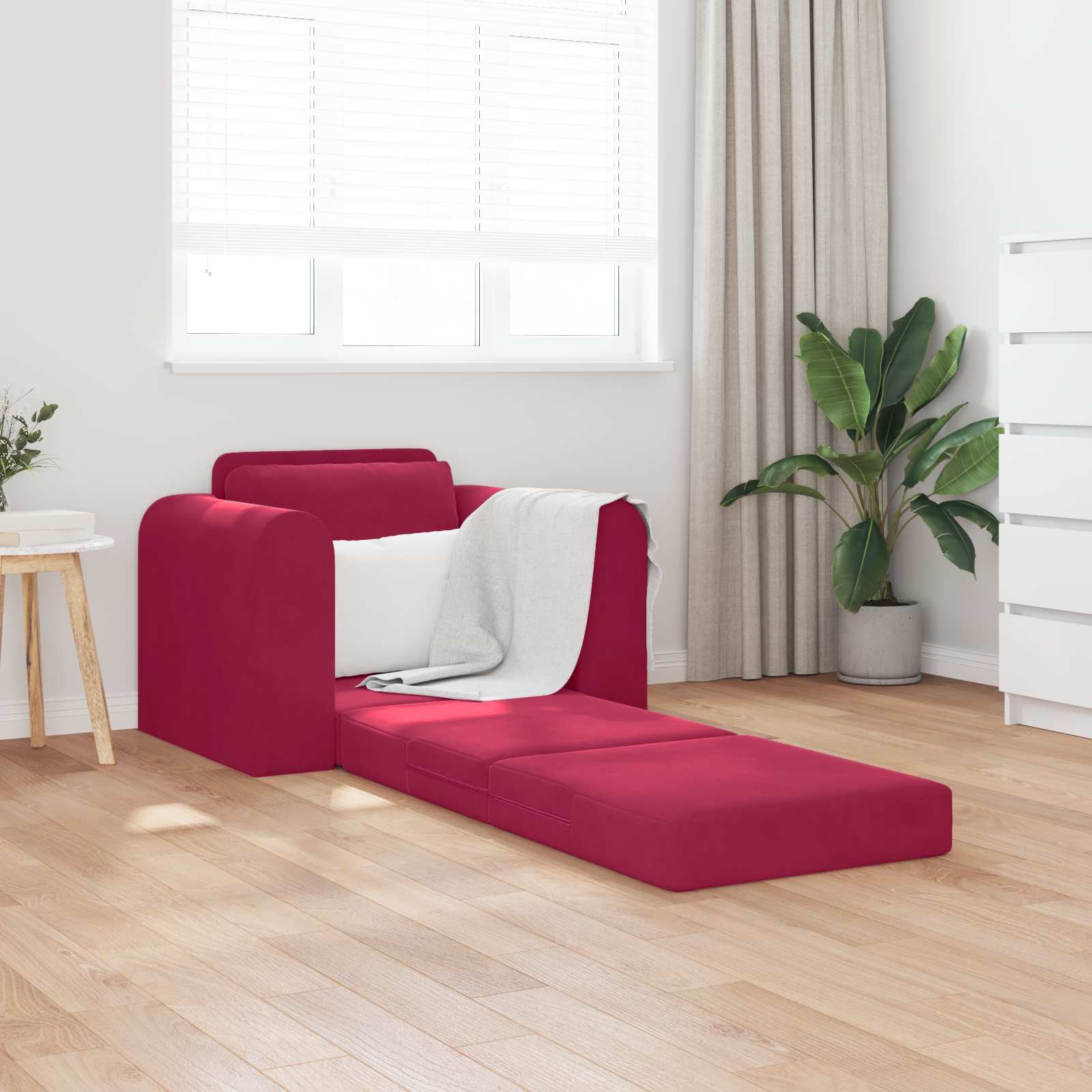 Krevet na razvlačenje Vinska crvena 98 x 71 x 83 cm Baršun