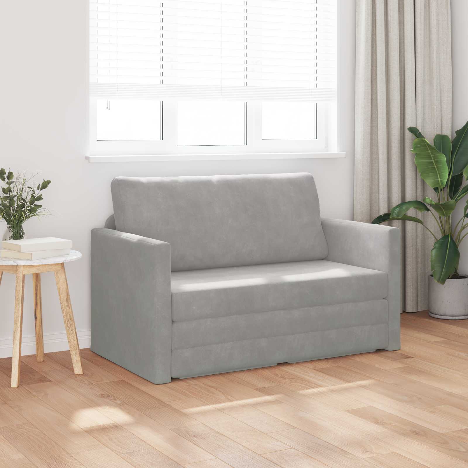 Krevet na razvlačenje Svijetlo siva 124 x 71 x 78 cm Baršun