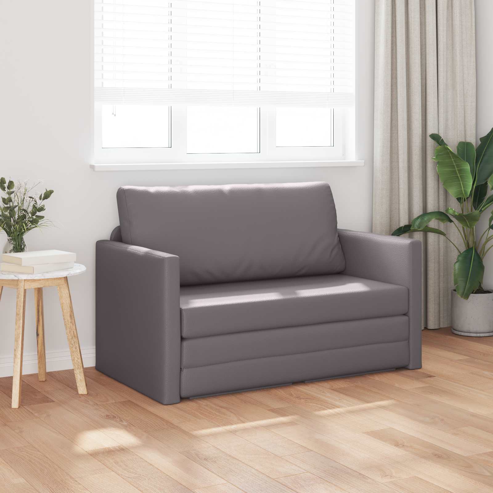 Krevet na razvlačenje Siva 124 x 71 x 78 cm Umjetna koža