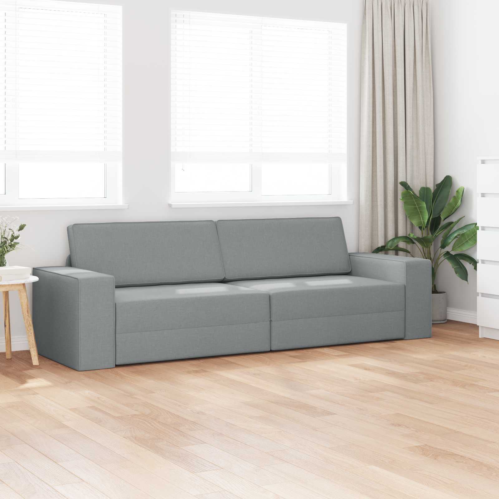 Krevet na razvlačenje Svijetlo siva 245 x 78 x 77 cm tkanina