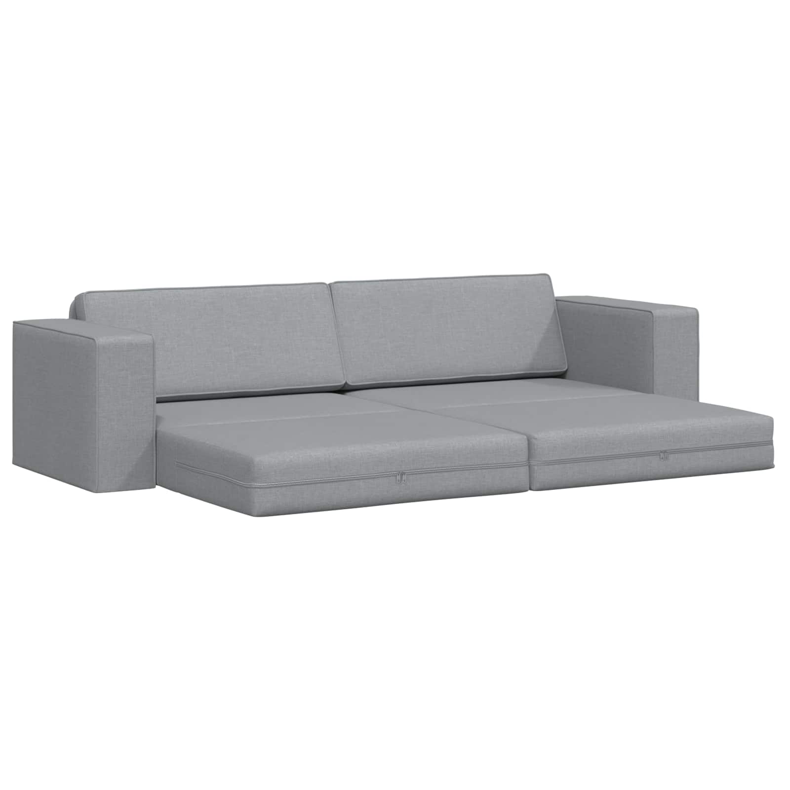 Krevet na razvlačenje Svijetlo siva 245 x 78 x 77 cm tkanina
