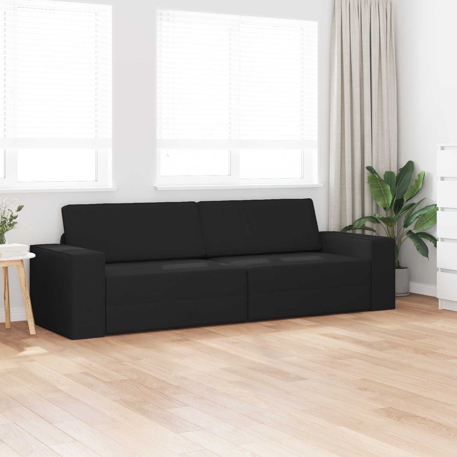 Krevet na razvlačenje Crna 245 x 78 x 77 cm tkanina
