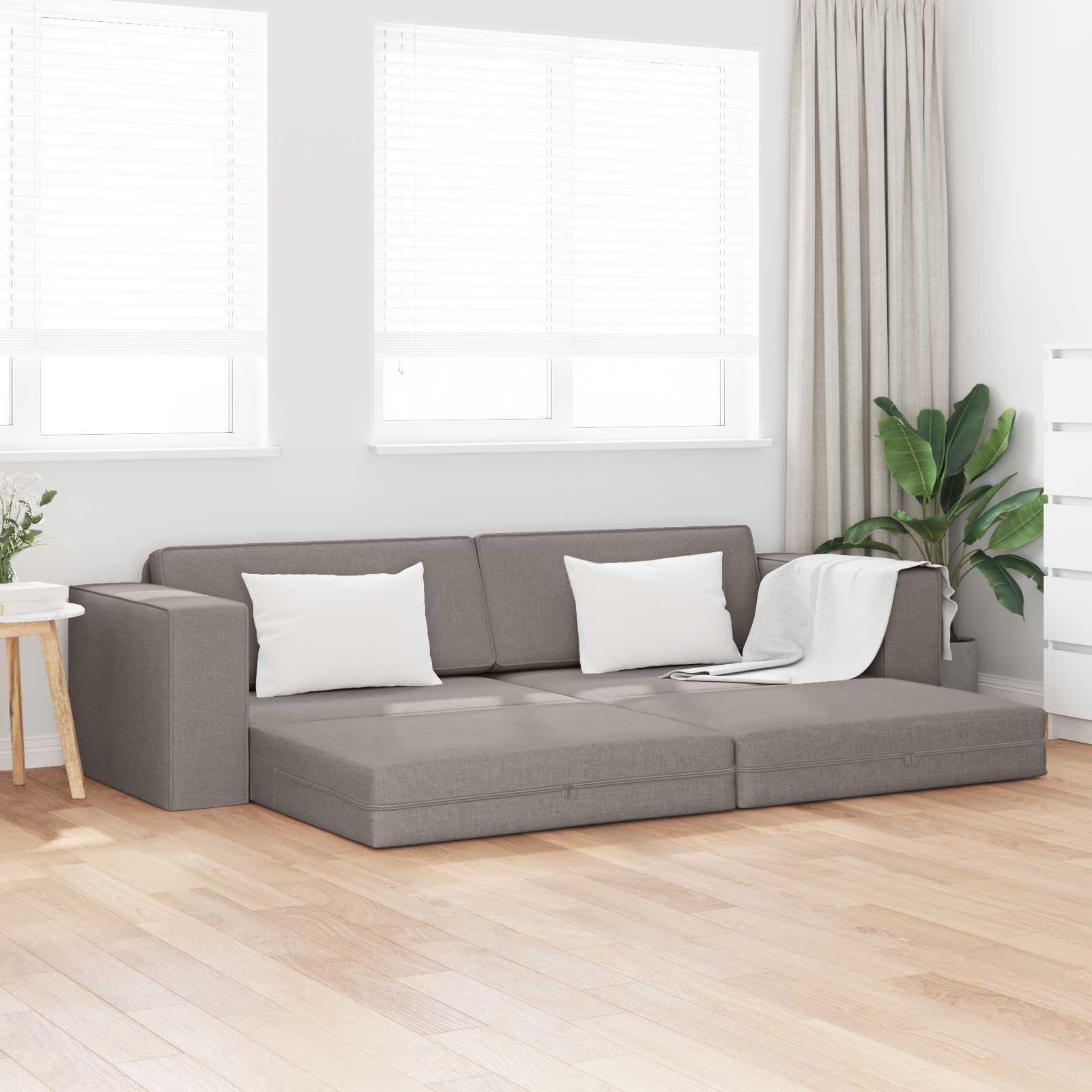 Krevet na razvlačenje Sivo-smeđa 245 x 78 x 77 cm tkanina